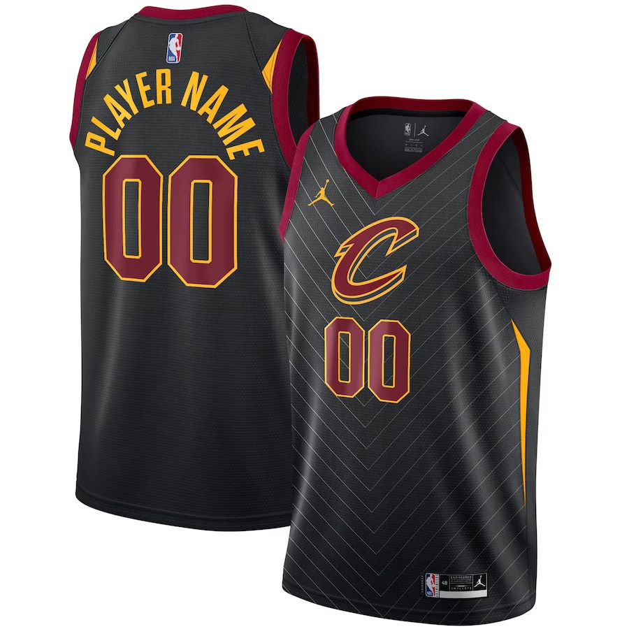 Men Cleveland Cavaliers Jordan Brand Black Swingman Custom NBA Jersey